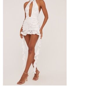 EGO White Halter Mini Dress